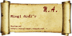 Mingl Azár névjegykártya